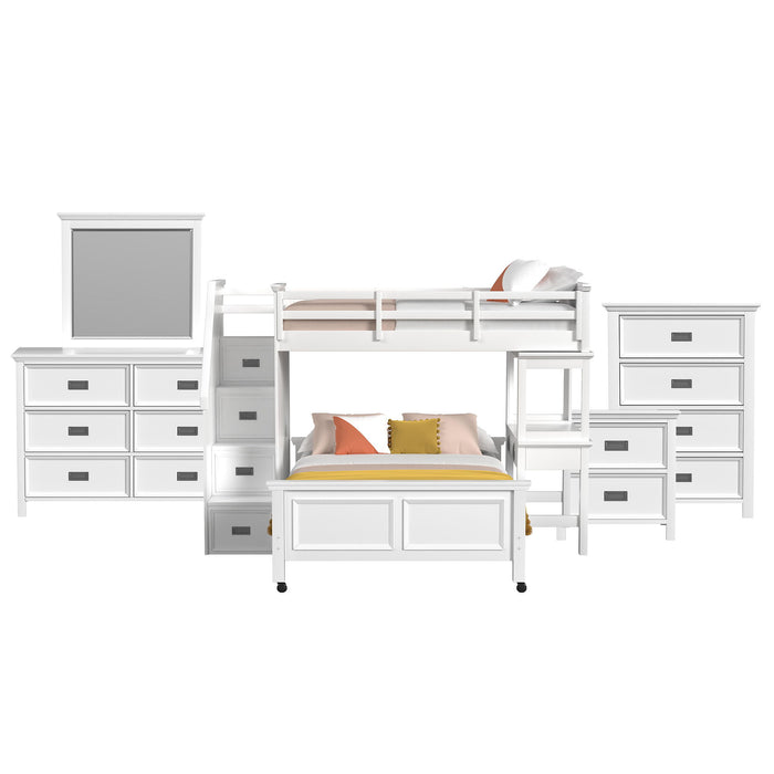 Hampton Kids - Loft With Staircase And Desk With Speaker Bedroom Set – 3 Piece Bedroom Sets by Elements International at Furniture Wholesale Plus , Nashville furniture store