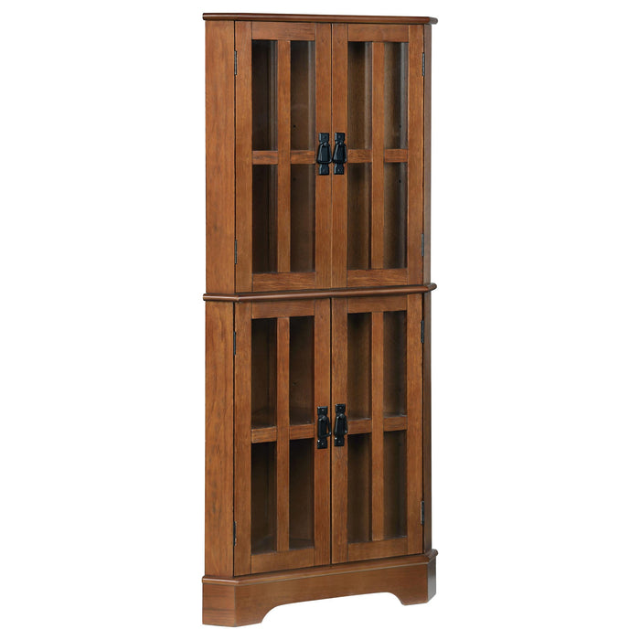 Coreosis 4-shelf Corner Curio Cabinet Golden Brown - Premium Curio from Coaster Z2 Standard - Just $338! Shop now at Furniture Wholesale Plus  We are the best furniture store in Nashville, Hendersonville, Goodlettsville, Madison, Antioch, Mount Juliet, Lebanon, Gallatin, Springfield, Murfreesboro, Franklin, Brentwood