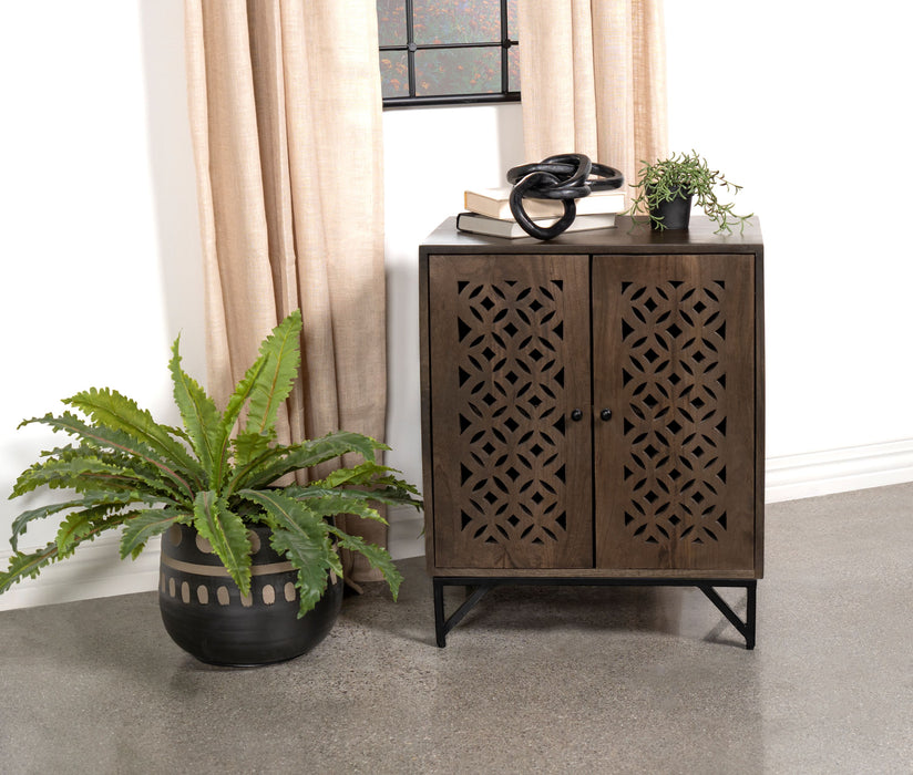 Zaria 2-door Wooden Accent Cabinet Brown - Premium Accent Cabinet from Coaster Z2 Standard - Just $310! Shop now at Furniture Wholesale Plus  We are the best furniture store in Nashville, Hendersonville, Goodlettsville, Madison, Antioch, Mount Juliet, Lebanon, Gallatin, Springfield, Murfreesboro, Franklin, Brentwood