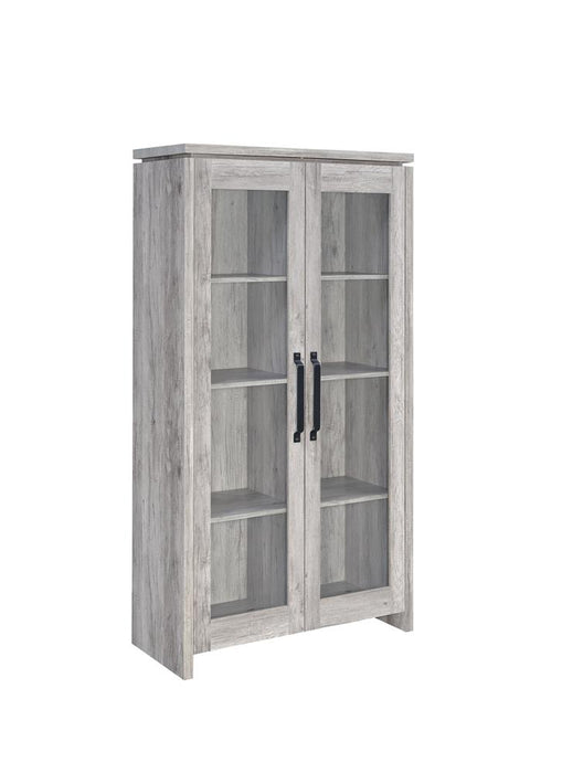 Alejo 2-door Tall Cabinet Grey Driftwood - Premium Accent Cabinet from Coaster Z2 Standard - Just $378! Shop now at Furniture Wholesale Plus  We are the best furniture store in Nashville, Hendersonville, Goodlettsville, Madison, Antioch, Mount Juliet, Lebanon, Gallatin, Springfield, Murfreesboro, Franklin, Brentwood