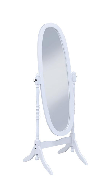 Foyet Oval Cheval Mirror White - Premium Mirror from Coaster Z2 Standard - Just $82! Shop now at Furniture Wholesale Plus  We are the best furniture store in Nashville, Hendersonville, Goodlettsville, Madison, Antioch, Mount Juliet, Lebanon, Gallatin, Springfield, Murfreesboro, Franklin, Brentwood