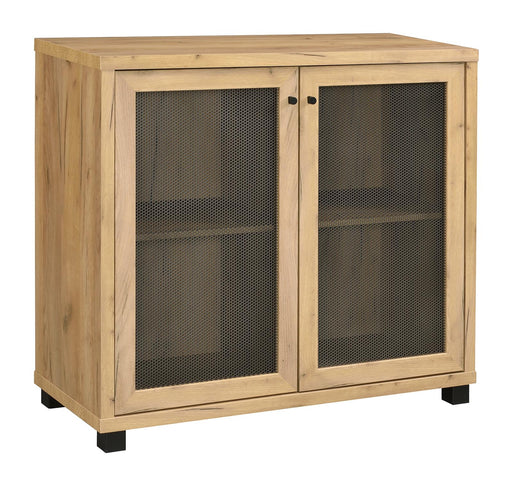 Mchale Accent Cabinet with Two Mesh Doors Golden Oak - Premium Accent Cabinet from Coaster Z2 Standard - Just $238! Shop now at Furniture Wholesale Plus  We are the best furniture store in Nashville, Hendersonville, Goodlettsville, Madison, Antioch, Mount Juliet, Lebanon, Gallatin, Springfield, Murfreesboro, Franklin, Brentwood