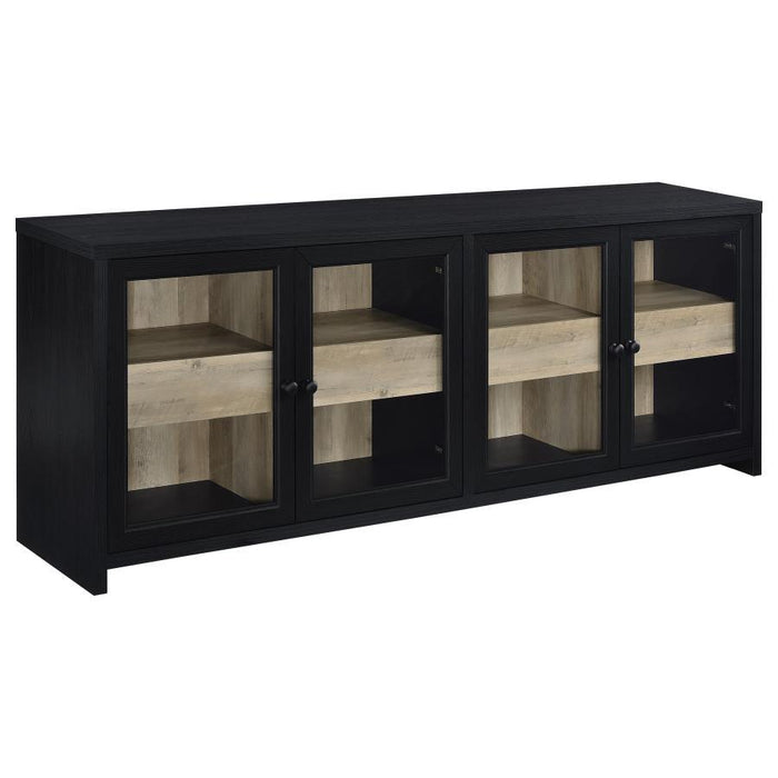 Denison - 79" 4-Door TV Stand Media Console - Black – TV Stands by Coaster Fine Furniture at Furniture Wholesale Plus , Nashville furniture store