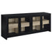 Denison - 79" 4-Door TV Stand Media Console - Black – TV Stands by Coaster Fine Furniture at Furniture Wholesale Plus , Nashville furniture store