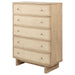 Kailani - 5-Drawer Bedroom Chest Of Drawers - Beige Oak – Accent Chests by Coaster Fine Furniture at Furniture Wholesale Plus , Nashville furniture store