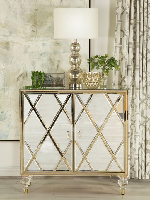 Astilbe 2-door Accent Cabinet Mirror and Champagne - Premium Accent Cabinet from Coaster Z2 Standard - Just $578! Shop now at Furniture Wholesale Plus  We are the best furniture store in Nashville, Hendersonville, Goodlettsville, Madison, Antioch, Mount Juliet, Lebanon, Gallatin, Springfield, Murfreesboro, Franklin, Brentwood