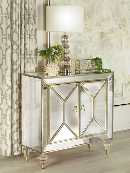 Lupin 2-door Accent Cabinet Mirror and Champagne - Premium Accent Cabinet from Coaster Z2 Standard - Just $578! Shop now at Furniture Wholesale Plus  We are the best furniture store in Nashville, Hendersonville, Goodlettsville, Madison, Antioch, Mount Juliet, Lebanon, Gallatin, Springfield, Murfreesboro, Franklin, Brentwood