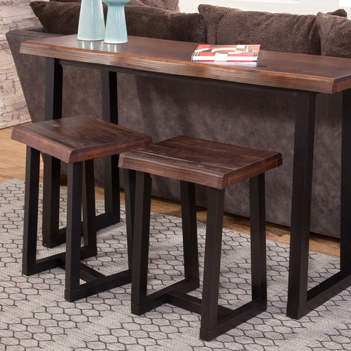 Jennings - Live Edge 3 Piece Counter Dining Set - Brown – 3 Piece Dining Room Sets by Steve Silver Furniture at Furniture Wholesale Plus , Nashville furniture store