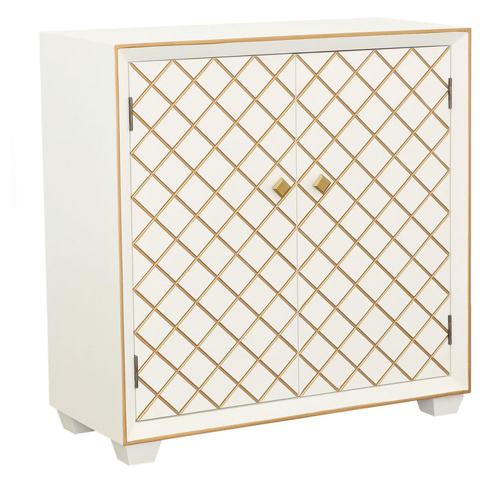 Belinda 2-door Accent Cabinet White and Gold - Premium Accent Cabinet from Coaster Z2 Standard - Just $418! Shop now at Furniture Wholesale Plus  We are the best furniture store in Nashville, Hendersonville, Goodlettsville, Madison, Antioch, Mount Juliet, Lebanon, Gallatin, Springfield, Murfreesboro, Franklin, Brentwood