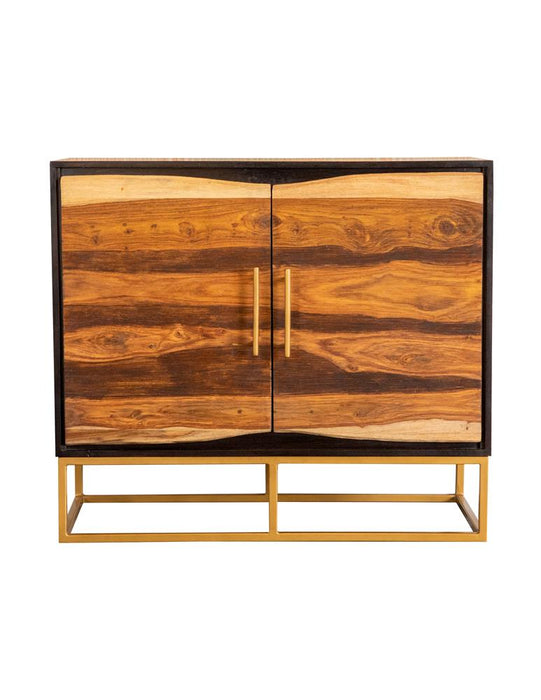 Zara 2-door Accent Cabinet Black Walnut and Gold - Premium Accent Cabinet from Coaster Z2 Standard - Just $738! Shop now at Furniture Wholesale Plus  We are the best furniture store in Nashville, Hendersonville, Goodlettsville, Madison, Antioch, Mount Juliet, Lebanon, Gallatin, Springfield, Murfreesboro, Franklin, Brentwood