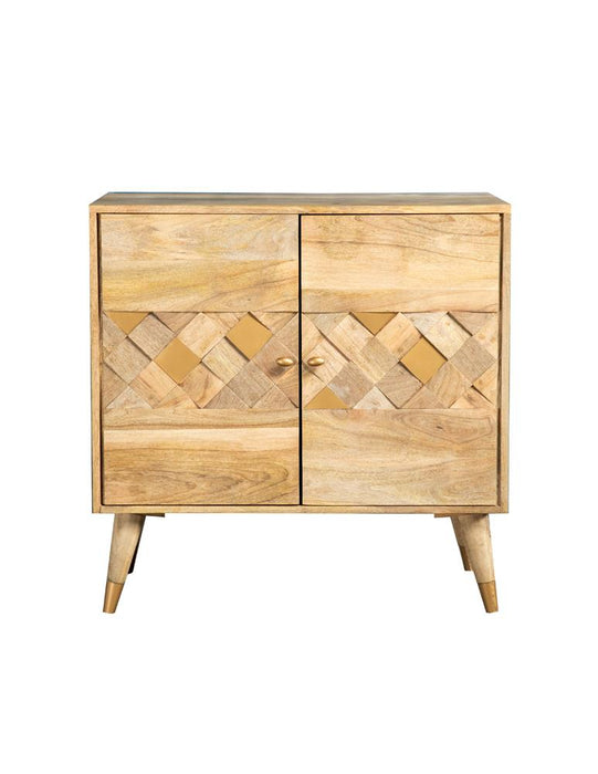 Alyssum Checkered Pattern 2-door Accent Cabinet Natural - Premium Accent Cabinet from Coaster Z2 Standard - Just $550! Shop now at Furniture Wholesale Plus  We are the best furniture store in Nashville, Hendersonville, Goodlettsville, Madison, Antioch, Mount Juliet, Lebanon, Gallatin, Springfield, Murfreesboro, Franklin, Brentwood