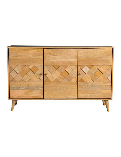 Alyssum Checkered Pattern 3-door Accent Cabinet Natural - Premium Accent Cabinet from Coaster Z2 Standard - Just $790! Shop now at Furniture Wholesale Plus  We are the best furniture store in Nashville, Hendersonville, Goodlettsville, Madison, Antioch, Mount Juliet, Lebanon, Gallatin, Springfield, Murfreesboro, Franklin, Brentwood