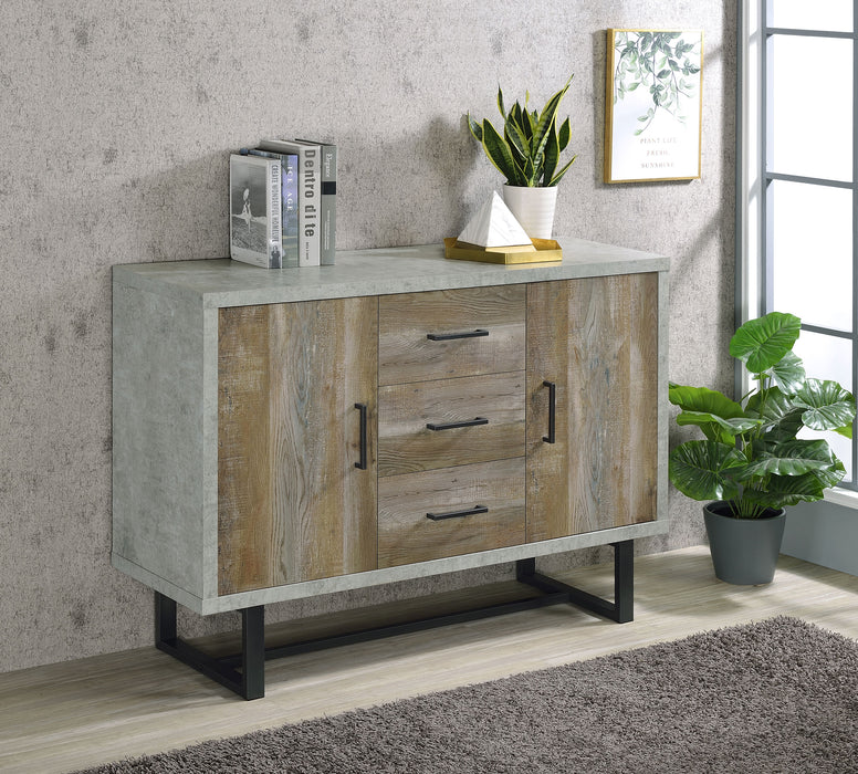 Abelardo 3-drawer Accent Cabinet Weathered Oak and Cement - Premium Accent Cabinet from Coaster Z2 Standard - Just $330! Shop now at Furniture Wholesale Plus  We are the best furniture store in Nashville, Hendersonville, Goodlettsville, Madison, Antioch, Mount Juliet, Lebanon, Gallatin, Springfield, Murfreesboro, Franklin, Brentwood