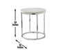 Echo - White Marble Top Round End Table - White – End Tables by Steve Silver Furniture at Furniture Wholesale Plus , Nashville furniture store