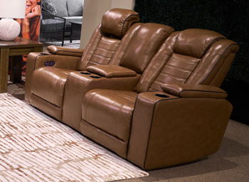 Gruaro - Power Reclining Loveseat With Console / Adjustable Headrest - Amber – Reclining Loveseats by Signature Design by Ashley® at Furniture Wholesale Plus , Nashville furniture store