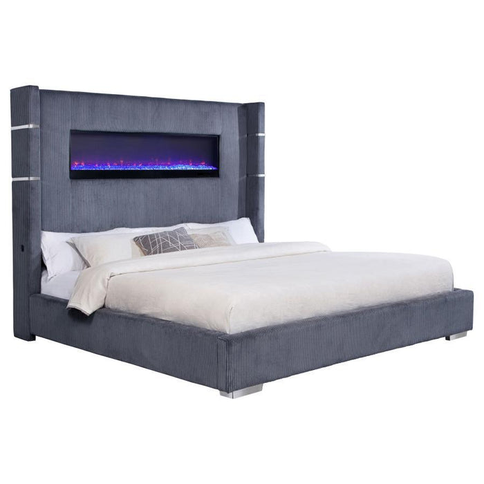 Tisdall - Upholstered Fireplace Bed – Upholstered Beds by Coaster Fine Furniture at Furniture Wholesale Plus , Nashville furniture store