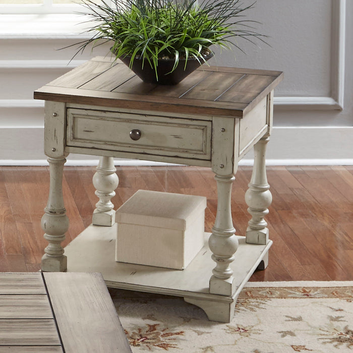 Morgan Creek - 3 Piece Living Room Set - Antique White / Wirebrushed Tobacco Accents – Table Sets by Liberty Furniture at Furniture Wholesale Plus , Nashville furniture store