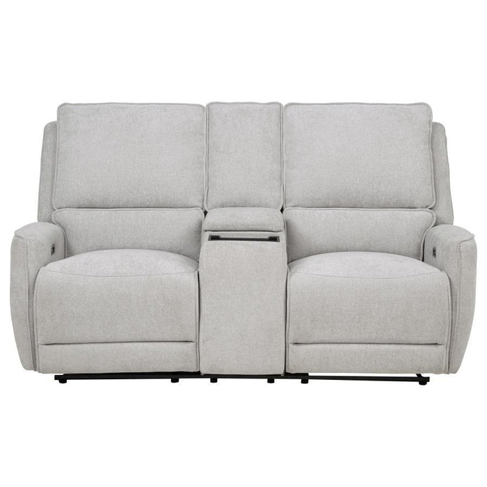 Sylmar - Chenille Upholstered Power Reclining Loveseat - Dove Gray – Reclining Loveseats by Coaster Fine Furniture at Furniture Wholesale Plus , Nashville furniture store