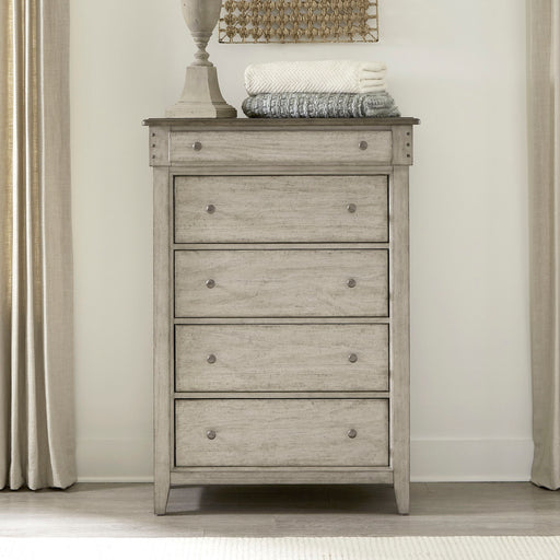 Ivy Hollow - 5 Drawer Chest - Weathered Linen / Dusty Taupe – Accent Chests by Liberty Furniture at Furniture Wholesale Plus , Nashville furniture store