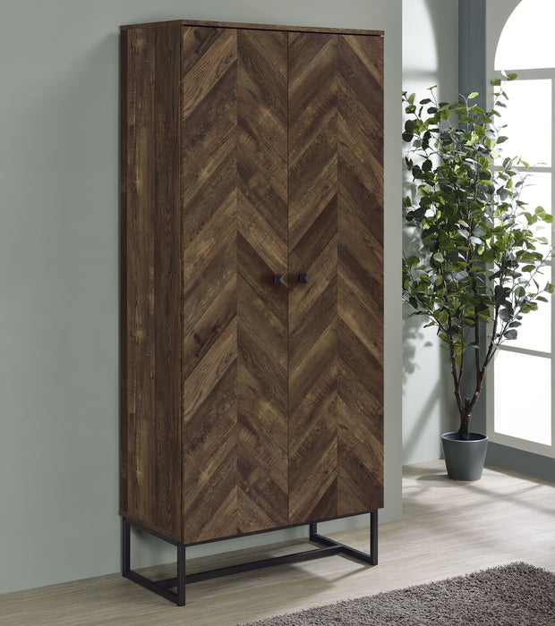 Carolyn 2-door Accent Cabinet Rustic Oak and Gunmetal - Premium Accent Cabinet from Coaster Z2 Standard - Just $230! Shop now at Furniture Wholesale Plus  We are the best furniture store in Nashville, Hendersonville, Goodlettsville, Madison, Antioch, Mount Juliet, Lebanon, Gallatin, Springfield, Murfreesboro, Franklin, Brentwood