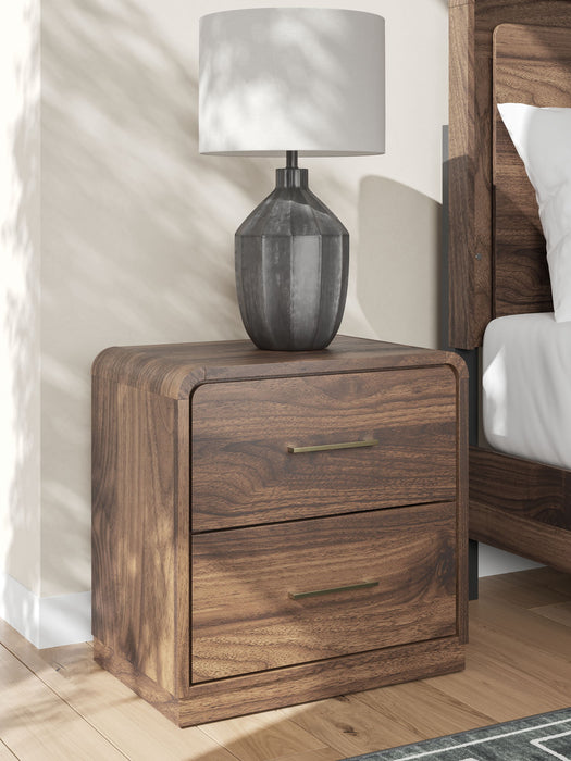 Fortlorn - Two Drawer Night Stand - Walnut Brown – Accent Nightstands by Signature Design by Ashley® at Furniture Wholesale Plus , Nashville furniture store