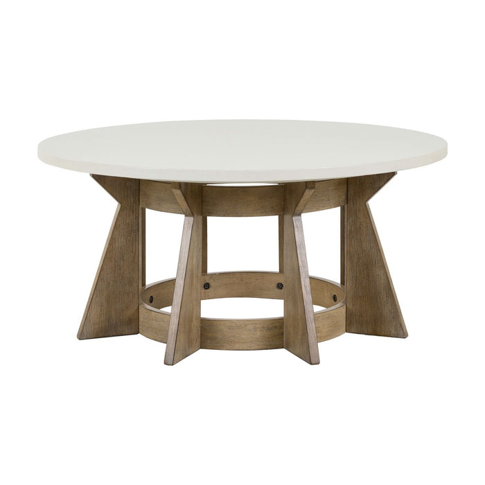 Berkley Square - Round Cocktail Table - Linen & Khaki – Cocktail Tables by Liberty Furniture at Furniture Wholesale Plus , Nashville furniture store