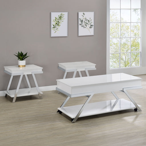 Zena - 3 Piece Occasional Set - White – Table Sets by Steve Silver Furniture at Furniture Wholesale Plus , Nashville furniture store