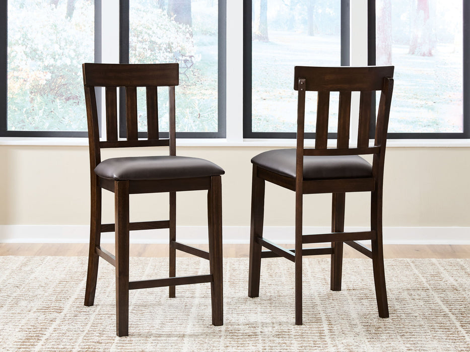 Haddigan - Upholstered Barstool (Set of 2) - Dark Brown – Stool Sets by Signature Design by Ashley® at Furniture Wholesale Plus , Nashville furniture store