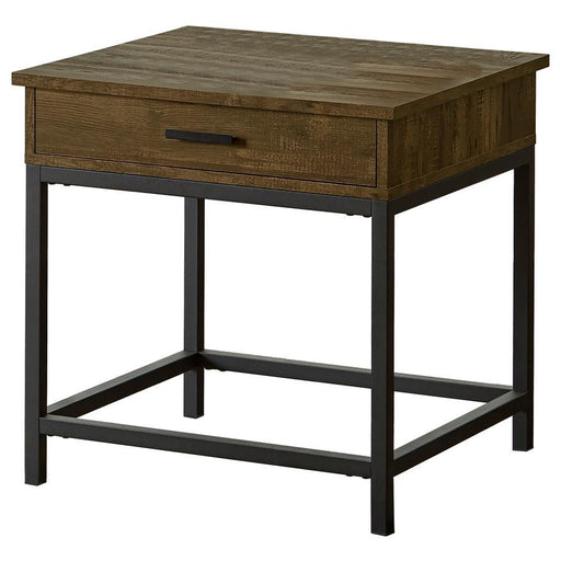 Byers - 1-Drawer Square Engineered Wood End Table - Brown Oak – End Tables by CoasterEssence at Furniture Wholesale Plus , Nashville furniture store