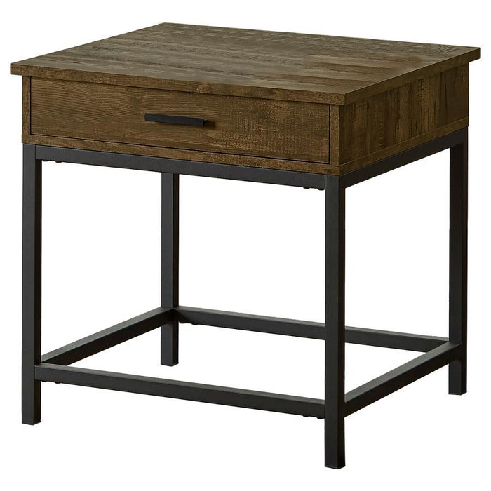 Byers - 1-Drawer Square Engineered Wood End Table - Brown Oak – End Tables by CoasterEssence at Furniture Wholesale Plus , Nashville furniture store