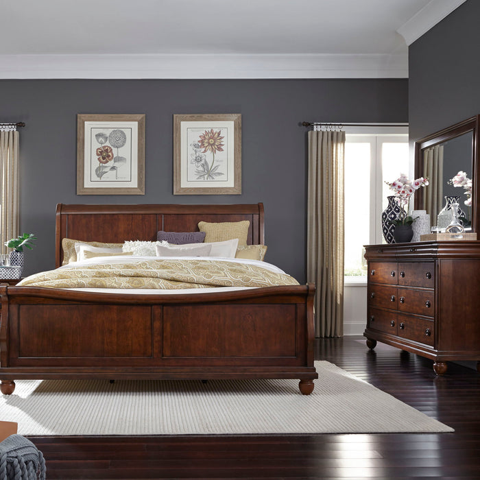 Rustic Traditions - Sleigh Bed, Dresser & Mirror – 3 Piece Bedroom Sets by Liberty Furniture at Furniture Wholesale Plus , Nashville furniture store