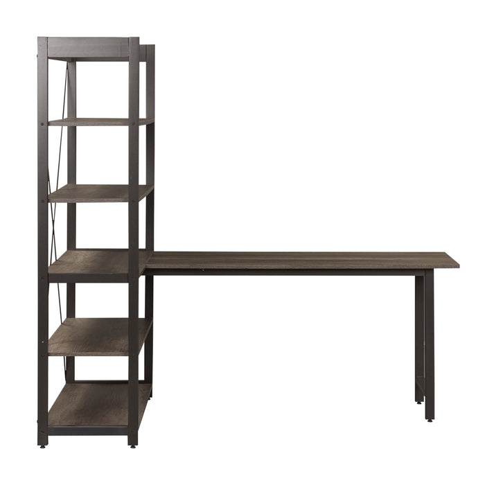Tanners Creek - 2 Piece Home Office Set (Desk And Bookcase) - Graystone – 2 Piece Home Office Sets by Liberty Furniture at Furniture Wholesale Plus , Nashville furniture store