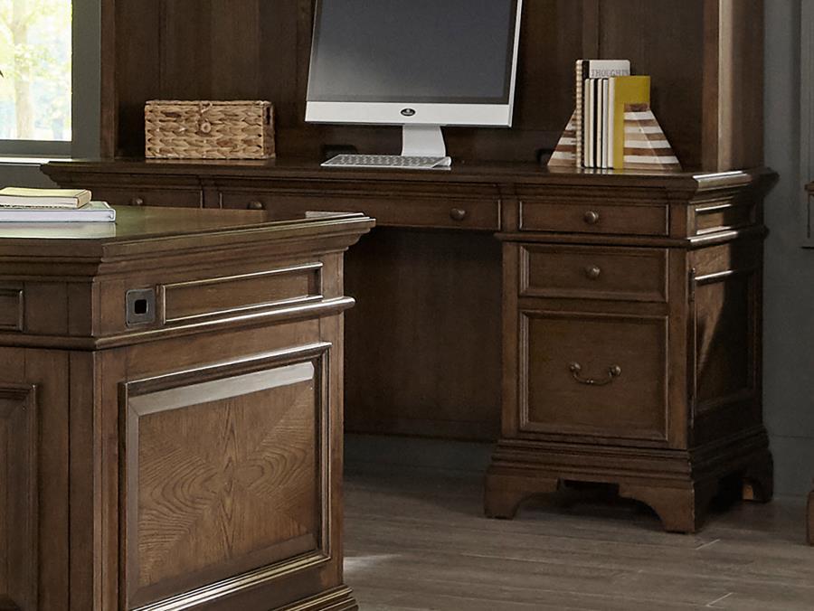 Hartshill - 5-Drawer Credenza Office Desk Burnish Oak - Burnished Oak - Premium Credenzas from CoasterElevations - Just $1389! Shop now at Furniture Wholesale Plus  We are the best furniture store in Nashville, Hendersonville, Goodlettsville, Madison, Antioch, Mount Juliet, Lebanon, Gallatin, Springfield, Murfreesboro, Franklin, Brentwood