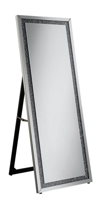 Novak Rectangular Cheval Floor Mirror Silver - Premium Mirror from Coaster Z2 Standard - Just $358! Shop now at Furniture Wholesale Plus  We are the best furniture store in Nashville, Hendersonville, Goodlettsville, Madison, Antioch, Mount Juliet, Lebanon, Gallatin, Springfield, Murfreesboro, Franklin, Brentwood