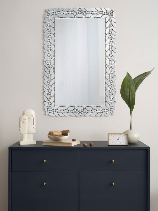 Cecily Rectangular Leaves Frame Wall Mirror Faux Crystal - Premium Mirror from Coaster Z2 Standard - Just $398! Shop now at Furniture Wholesale Plus  We are the best furniture store in Nashville, Hendersonville, Goodlettsville, Madison, Antioch, Mount Juliet, Lebanon, Gallatin, Springfield, Murfreesboro, Franklin, Brentwood