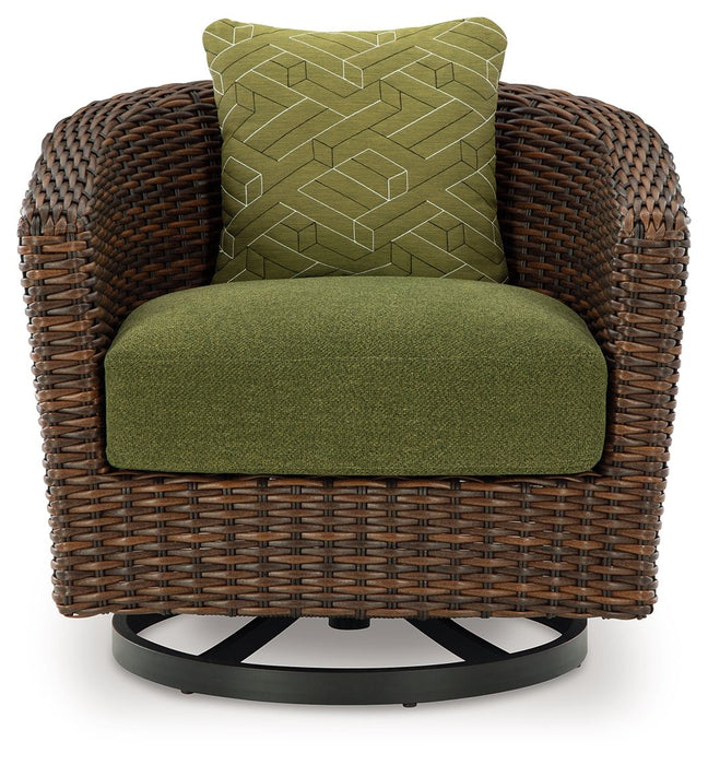 Horizon Hall - Brown / Green - Swivel Lounge With Cushion - Premium Swivel Chairs from Signature Design by Ashley® - Just $608! Shop now at Furniture Wholesale Plus  We are the best furniture store in Nashville, Hendersonville, Goodlettsville, Madison, Antioch, Mount Juliet, Lebanon, Gallatin, Springfield, Murfreesboro, Franklin, Brentwood