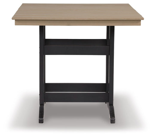Fairen Trail - Square Counter TBL w/Umb OPT - Black / Driftwood – Dining Tables by Signature Design by Ashley® at Furniture Wholesale Plus , Nashville furniture store