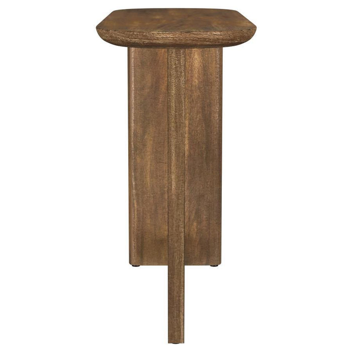 Fletcher - Oval Solid Mango Wood Entryway Console Table - Brown – Console Tables by Coaster Fine Furniture at Furniture Wholesale Plus , Nashville furniture store