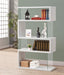 Emelle - 4-Shelf Glass Panel Bookshelf - Premium Standard Bookcases from CoasterEveryday - Just $229! Shop now at Furniture Wholesale Plus  We are the best furniture store in Nashville, Hendersonville, Goodlettsville, Madison, Antioch, Mount Juliet, Lebanon, Gallatin, Springfield, Murfreesboro, Franklin, Brentwood