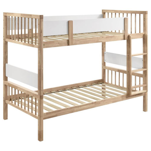 Dakota - Wood Twin Over Twin Bunk Bed - Natural – Bunk Beds by Coaster Fine Furniture at Furniture Wholesale Plus , Nashville furniture store