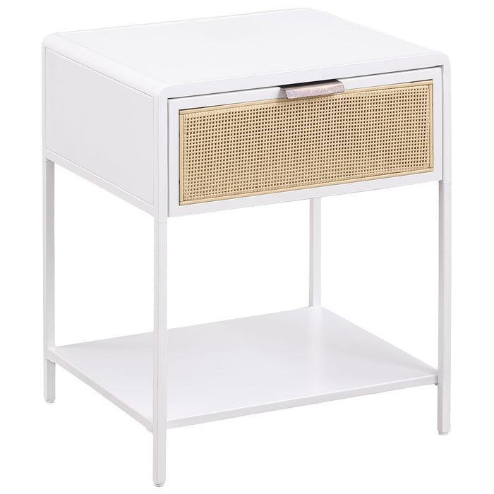 Amherst - 1-Drawer Radio Weave Rattan Metal Side Table – Side Tables by Coaster Fine Furniture at Furniture Wholesale Plus , Nashville furniture store