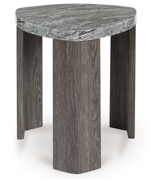 Surmour - Triangle End Table - Gray / Brown – End Tables by Signature Design by Ashley® at Furniture Wholesale Plus , Nashville furniture store
