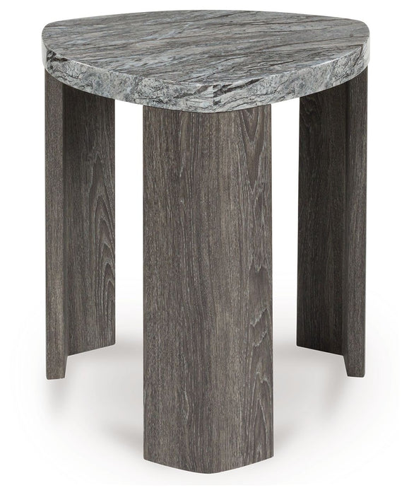 Surmour - Triangle End Table - Gray / Brown – End Tables by Signature Design by Ashley® at Furniture Wholesale Plus , Nashville furniture store