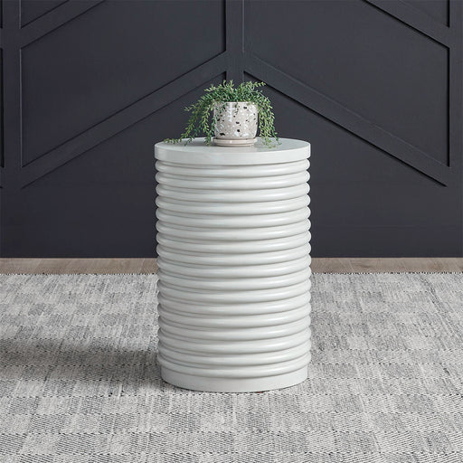 Berkley Square - Round Chairside Table - Linen & Khaki – Chair Side Tables by Liberty Furniture at Furniture Wholesale Plus , Nashville furniture store