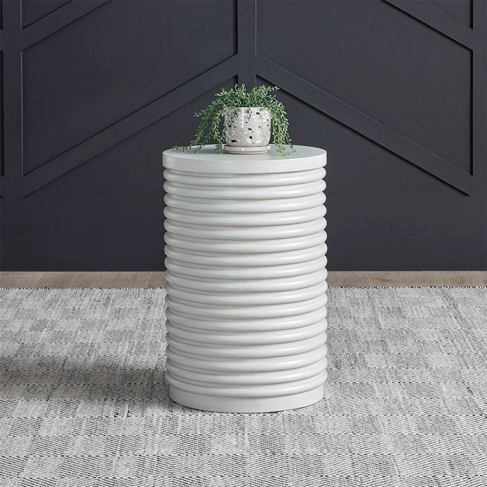 Berkley Square - Round Chairside Table - Linen & Khaki – Chair Side Tables by Liberty Furniture at Furniture Wholesale Plus , Nashville furniture store