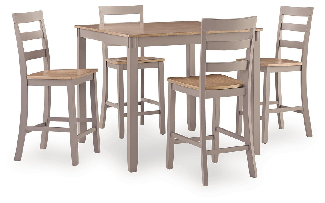 Harperfeld - Dining Room Counter Table Set (Set of 5) - Natural / Gray – 5 Piece Dining Room Sets by Signature Design by Ashley® at Furniture Wholesale Plus , Nashville furniture store