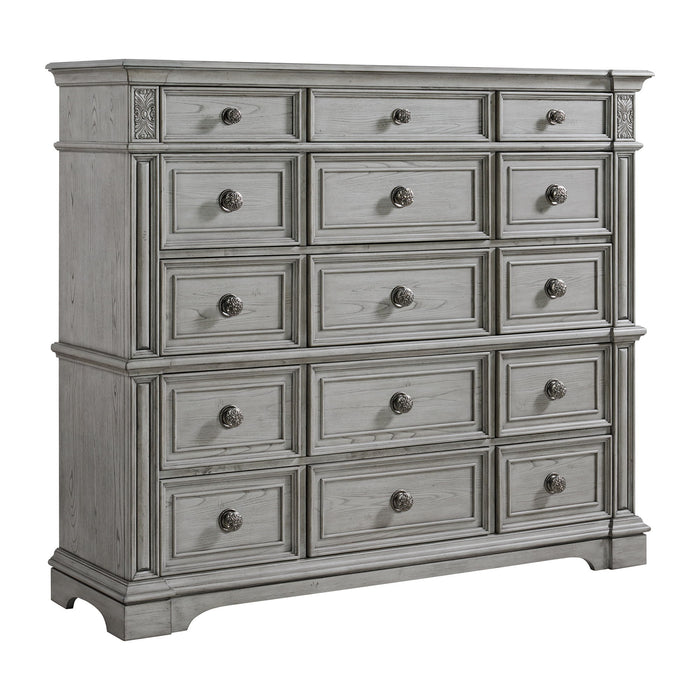 Glenmore - 15-Drawer Mansion Chest - Aged Gray – Accent Chests by Elements International at Furniture Wholesale Plus , Nashville furniture store