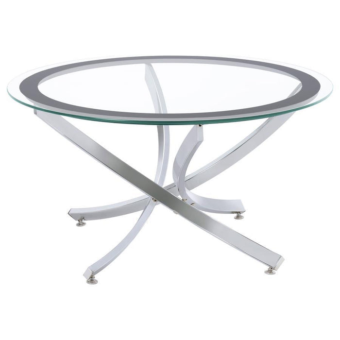Brooke - Round Glass Top Coffee Table Set – Table Sets by Coaster Fine Furniture at Furniture Wholesale Plus , Nashville furniture store