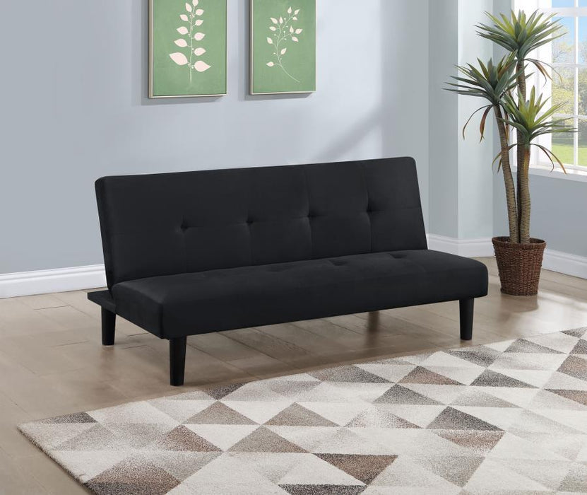Stanford - Upholstered Tufted Convertible Sofa Bed - Black – Futon Sofas by Coaster Fine Furniture at Furniture Wholesale Plus , Nashville furniture store
