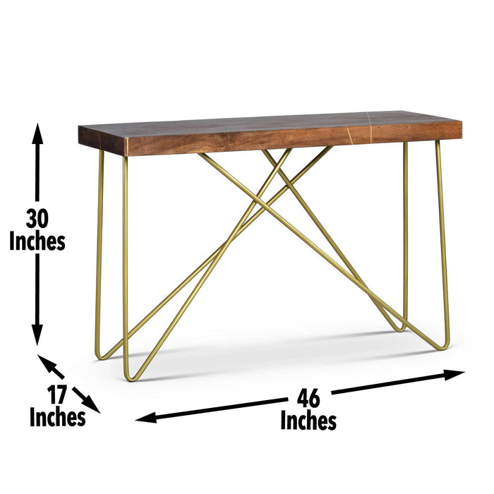 Walter - Brass Inlay Sofa Table - Brown – Sofa Tables by Steve Silver Furniture at Furniture Wholesale Plus , Nashville furniture store